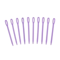 Detailed set of ten purple plastic sewing needles with large eyes for yarn and DIY crafts - Purple