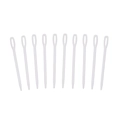 Détail de dix aiguilles à coudre en plastique blanc à gros chas pour tissage et broderie - 4*55mm / Blanc