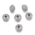 Gepolijste roestvrijstalen tussenkralen met parallelle groeven voor DIY-sieraden maken - Stijl 22 (Spiraal Patroon) / 5 Stuks / Staalkleur
