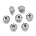 Matte zilveren roestvrijstalen afstandskralen met stiptextuur voor DIY-sieraden - Stijl 23 (Litchi Textuur) / 5 Stuks / Staalkleur