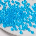 Perles en acrylique bleu vif translucide 4x7mm avec grand trou pour bijoux DIY - Pack de 100 / Bleu transparent