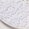 Perles blanches en acrylique 4x7mm avec grand trou pour création de bijoux DIY - Pack de 100 / Blanc Uni