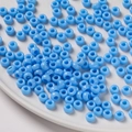 Perles en acrylique bleu ciel 4x7mm avec grand trou et fini brillant pour bijoux - Pack de 100 / Bleu Solide