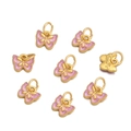 Macro detail of eight purple butterfly enamel charms with golden metal edges and rings - 1pc/pack / Purple Butterfly Style 3