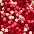 Detailed macro shot of multi-colored matte 6mm acrylic beads for DIY jewelry making - 10mm/30pcs/Pack approx 17.5g / Red Series
