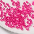 Perles en acrylique rose rouge transparent de 4x7mm avec grands trous pour DIY - Pack de 100 / Rouge Rose Transparent