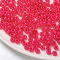 Perles en acrylique rose foncé 4x7mm avec finition lisse pour bijoux DIY et artisanat - Pack de 100 / Rouge Rose Uni