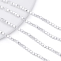 Macro detail of polished 2-4mm silver hematite square spacer beads for DIY jewelry making - 4*4mm (Approx. 95 Pcs/Strand) / Bright Silver