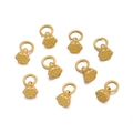 Macro detail of nine matte gold lotus seed pod charms for DIY jewelry making and crafts - 1pc/pack / Matte Gold-078