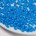 Perles acryliques bleues 4x7mm à large trou pour la création de bijoux DIY en vrac - Pack de 100 / Bleu Foncé Solide