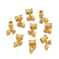 Detailed view of matte gold lotus seed pod charms for DIY jewelry making and bracelets - 1pc/pack / Matte Gold-082