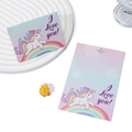Rainbow unicorn thank you card in folded and flat styles on a white tray - Unicorn LOVE Style