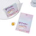 Pink unicorn greeting card with Best Wishes text and rainbow unicorn illustration - Unicorn Best Wishes Style