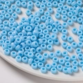 Perles acryliques bleu clair 4x7mm avec grands trous pour la création de bijoux DIY - Pack de 100 / Bleu Clair Uni