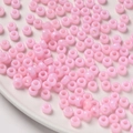 Perles en acrylique rose vif 4x7mm pour création de bijoux DIY et chaînes de téléphone - Pack de 100 / Rose Clair Solide