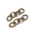 Detail view of antique bronze oval link chains for DIY jewelry and keychain projects - 20 Units / Bronze