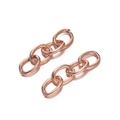 Close-up of four-link rose gold plated metal chains for DIY jewelry making - 20 Units / Rose Gold