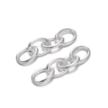 Macro shot of polished silver metal chain links for DIY keychain and jewelry parts - Silver