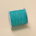 Teal green 0.4mm polyester braided cord on spool for handmade jewelry making - 10m Without Spool (4g) / Lake Blue