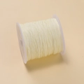 Roll of beige 0.4mm polyester cord for DIY jewelry braiding and craft making - 10m Without Spool (4g) / Off-white