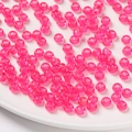 Perles acryliques rose vif 4x7mm translucides avec grands trous pour bijoux DIY - Pack de 100 / Rose Foncé Transparent