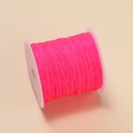 Spool of 0.4mm rose red polyester cord for DIY jewelry making and knotting craft - Fluorescent Pink