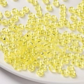 Perles en acrylique jaune pâle 4x7mm à grand trou pour création de bijoux DIY - Pack de 100 / Jaune clair transparent