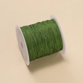 Olive green 0.4mm polyester cord on a white spool for DIY jewelry and knotting - Grass Green