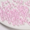 Perles en acrylique rose translucide à grands trous pour la création de bijoux DIY - Pack de 100 / Rose Clair Transparent