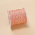0.4mm apricot pink polyester thread on white spool for DIY jewelry and knotting - Orange Pink