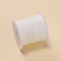 White 0.4mm polyester cord on spool for DIY jewelry making and handmade crafts - White