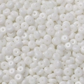 Polished white flat round glass beads for DIY jewelry and phone chain making - 50 Pieces/Pack (3x6.5mm/Hole 1.5mm) / Painted White
