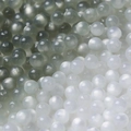 Vue détaillée de perles en résine à effet œil-de-chat pour bijoux personnalisés - 8mm (Ouverture 1.8mm) - 10 Pièces/Paquet / Blanc vers Vert