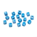 Glossy bright blue 6.5mm square ceramic cube beads with holes for DIY jewelry making - 20 Pieces/Pack (6.5mm) / Blue