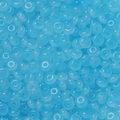 Light blue translucent flat round glass jade beads for DIY mobile phone chain jewelry - 50 Pieces/Pack (3x6.5mm/Hole 1.5mm) / Blue (Jade-Like)