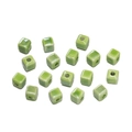 Grass green 6.5mm square ceramic cube beads with glossy glaze finish for DIY jewelry - 20 Pieces/Pack (6.5mm) / Grass Green