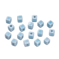 Light blue 6.5mm square ceramic cube beads with glossy finish for DIY jewelry crafting - 20 Pieces/Pack (6.5mm) / Light Blue