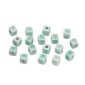 6.5mm square ceramic cube beads in pale green glaze for DIY jewelry making - 20 Pieces/Pack (6.5mm) / Light Green