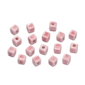 Pink 6.5mm square ceramic beads with glazed finish for DIY jewelry and bracelet making - 20 Pieces/Pack (6.5mm) / Light Pink
