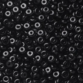 Bulk polished black glass beads in rondelle shape for DIY jewelry and phone chains - 50 Pieces/Pack (3x6.5mm/Hole 1.5mm) / Painted Black