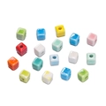 Mix of 6.5mm colorful ceramic cube spacer beads with glossy glaze for DIY jewelry - 20 Pieces/Pack (6.5mm) / Random Mixed Colors