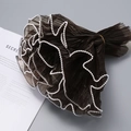 Elegant black wave mesh flower wrap with pearl edge for DIY gift packaging decoration - Black Pearl