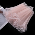 Detailed view of pink pleated wave yarn with white pearl edges for flower gift packaging - Korean Pink Pearl Edge