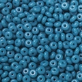 Flat round glass abacus beads in sky blue color for DIY jewelry and phone chain making - 50 Pieces/Pack (3x6.5mm/Hole 1.5mm) / Lacquer Lake Blue
