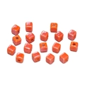 Glossy orange-red ceramic square spacer beads 6.5mm for DIY jewelry making and crafts - 20 Pieces/Pack (6.5mm) / Orange