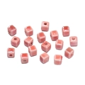 6.5mm pale pink glazed ceramic cube spacer beads with hole for DIY jewelry making - 20 Pieces/Pack (6.5mm) / Pink