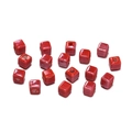Vibrant red 6.5mm square ceramic beads with polished glaze finish for DIY jewelry - 20 Pieces/Pack (6.5mm) / Red
