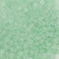 Flat lay of pale green 3x6.5mm glass abacus spacer beads for DIY jewelry making - 50 Pieces/Pack (3x6.5mm/Hole 1.5mm) / Light Green (Jade-Like)