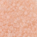 Flat round pink glass beads with smooth semi-transparent texture for DIY jewelry making - 50 Pieces/Pack (3x6.5mm/Hole 1.5mm) / Light Orange (Jade-Like)