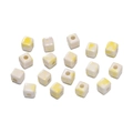 6.5mm square ceramic cube beads with yellow marble texture for jewelry DIY - 20 Pieces/Pack (6.5mm) / Yellow/White